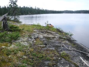 Rarely used campsite looking west