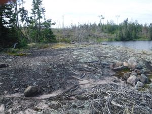 nice but exposed campsite on Kilburn Lake