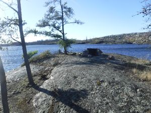 KE campsite west side fire ring looking west