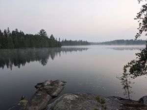 Fog off the bathing rock