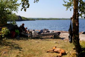 View from camp to water