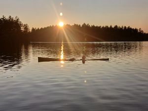 Canoe swimming