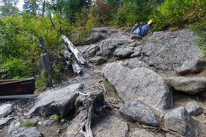 Steep beginning to this portage.