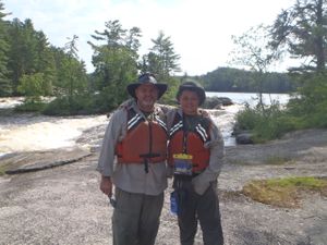 Father and son at Basswood falls