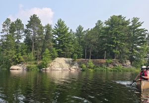 Flat site on top of rock