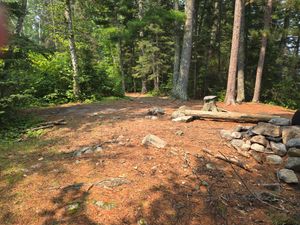 Tent pad behind kitchen