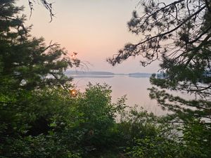 Sunrise filtered through the smoke