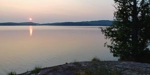 sunrise over Gneiss Lake
