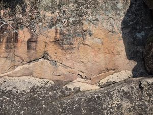 Close up of first part of Lac La Croix Pictographs