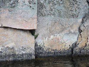 Close up of second section of Lac La Croix Pictographs
