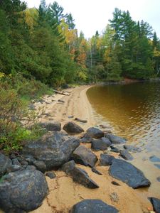 Crooked Lake island beach