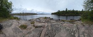 Panorama of Curtain Falls Portage east end