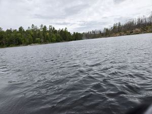 Tilted view of the approach to the Curtain Falls portage