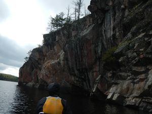 Crooked Lake picto cliffs