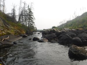 Boulder field looking upstream