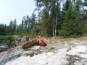 Upstream side of 100m portage entrance