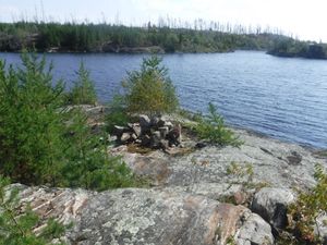 Fire pit for campsite HT looking south