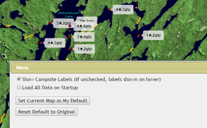 Show Campsite Labels Screenshot