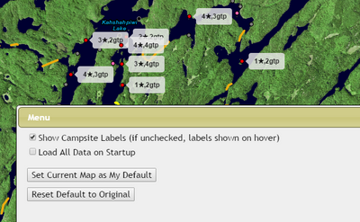 Show Campsite Labels Screenshot