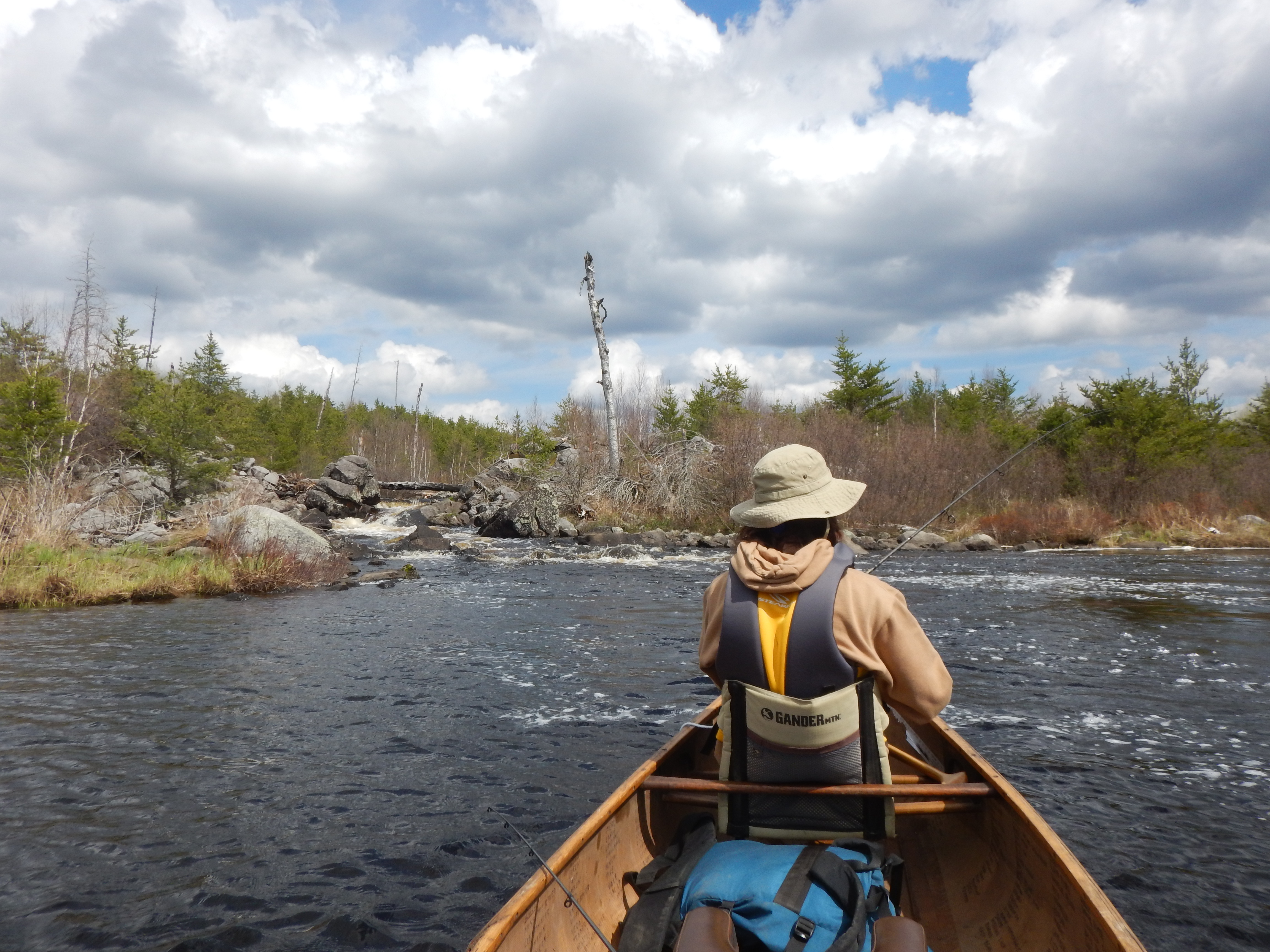 fishing below the rapids