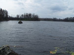 Looking southwesterly from South Hope Lake Island