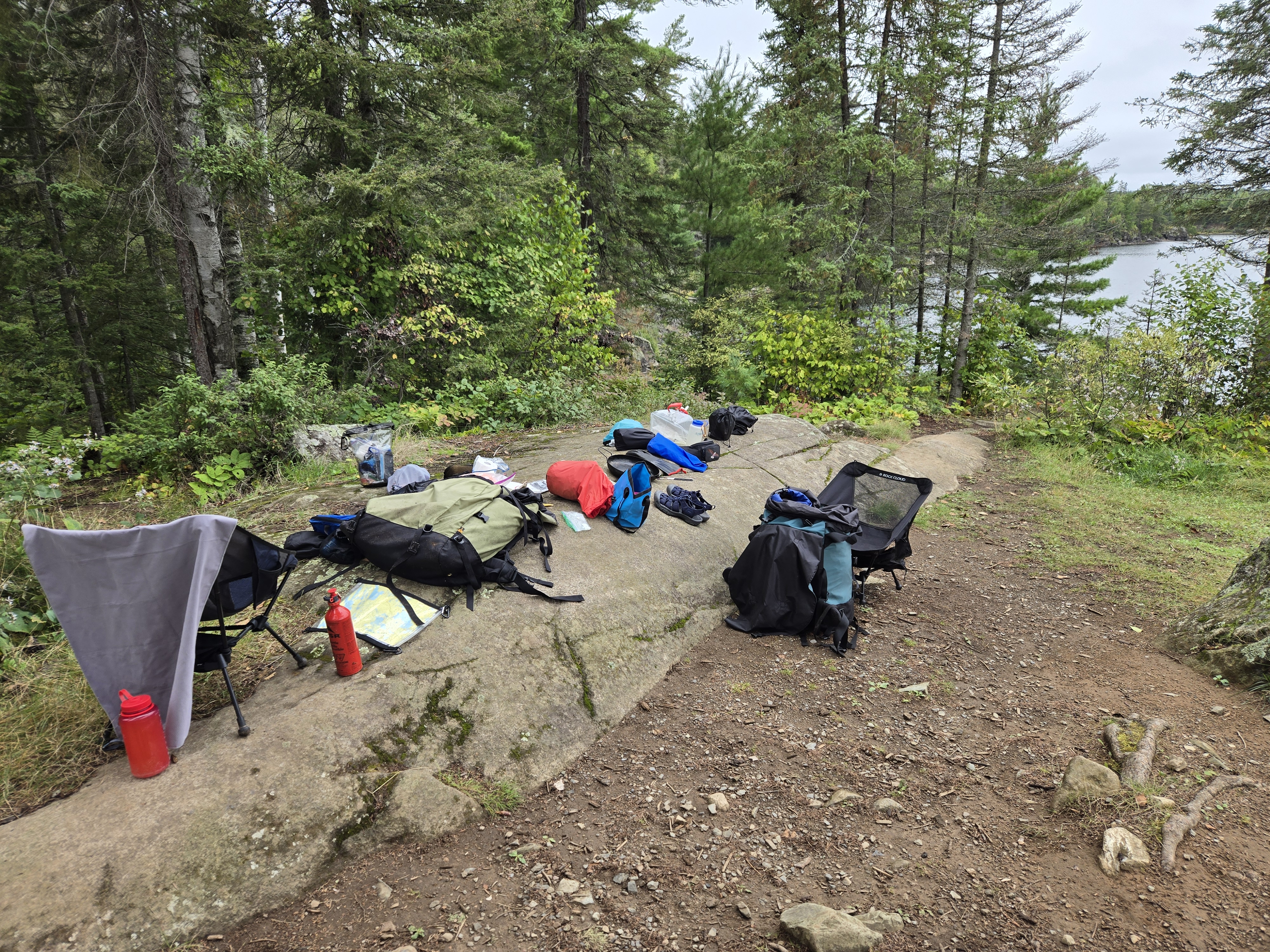 Packing up after a rainy night