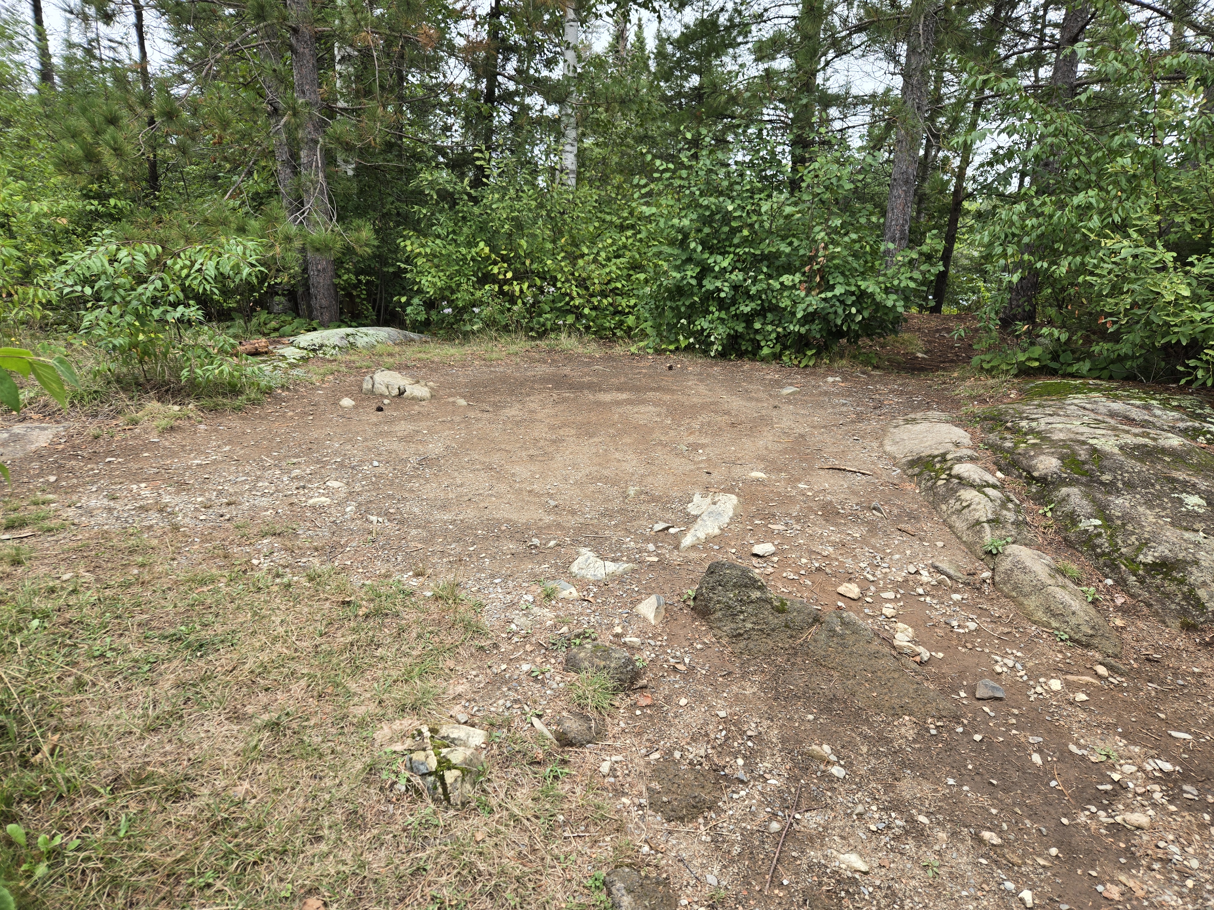 Somewhat rocky tent pad