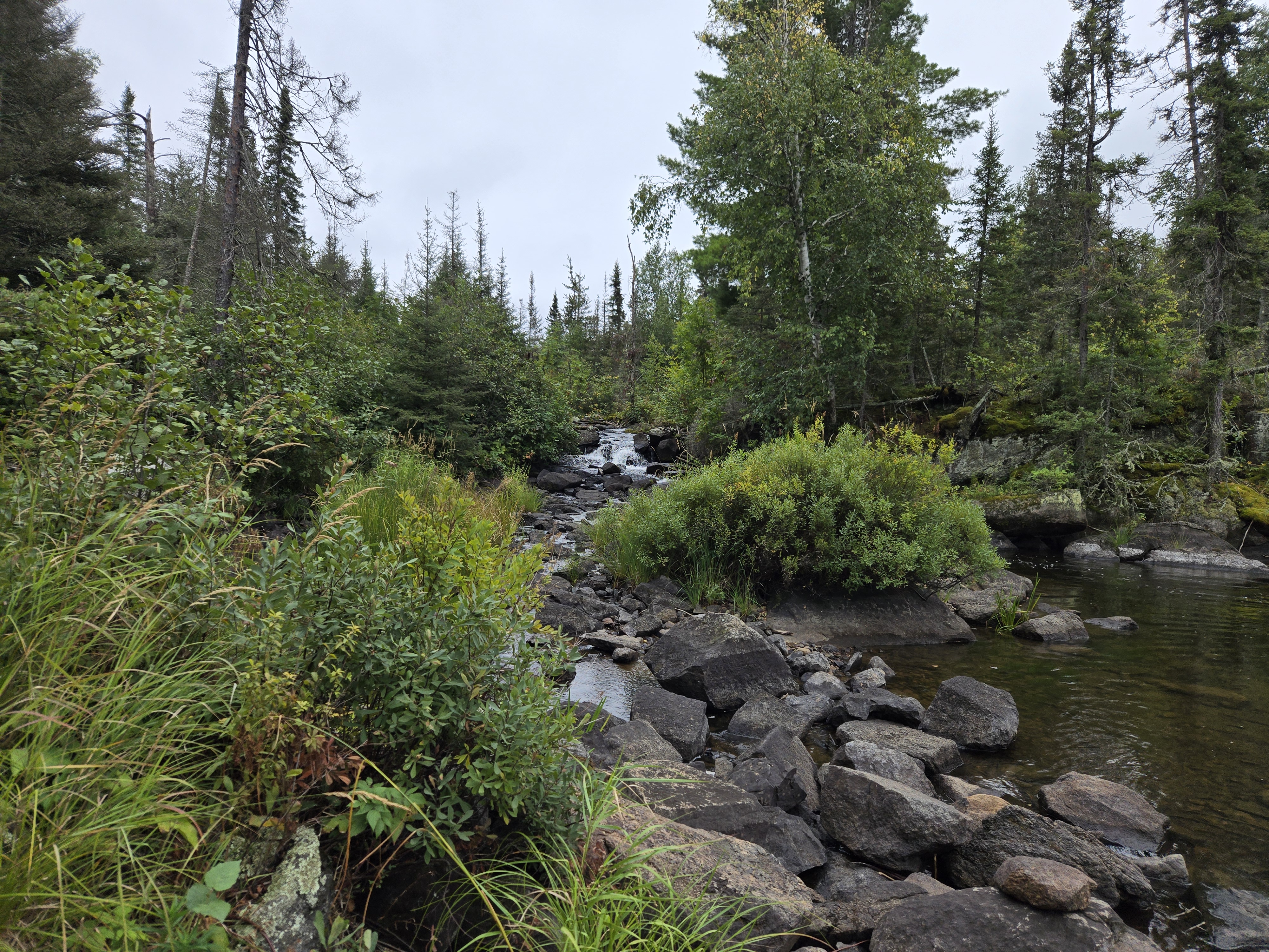 Pretty little waterfall next to the portage