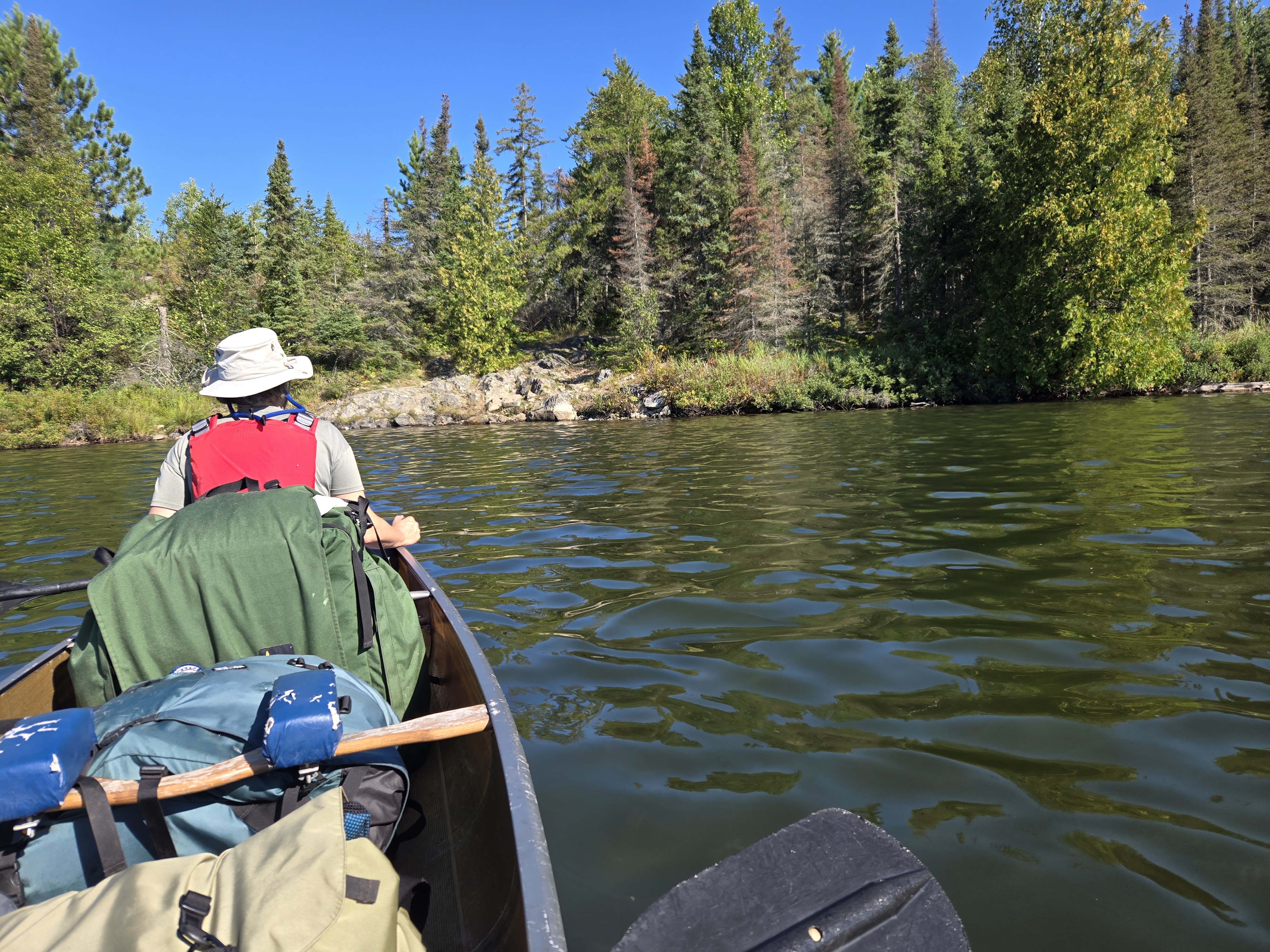 Approaching the portage to Knife Lake on Bonnie
