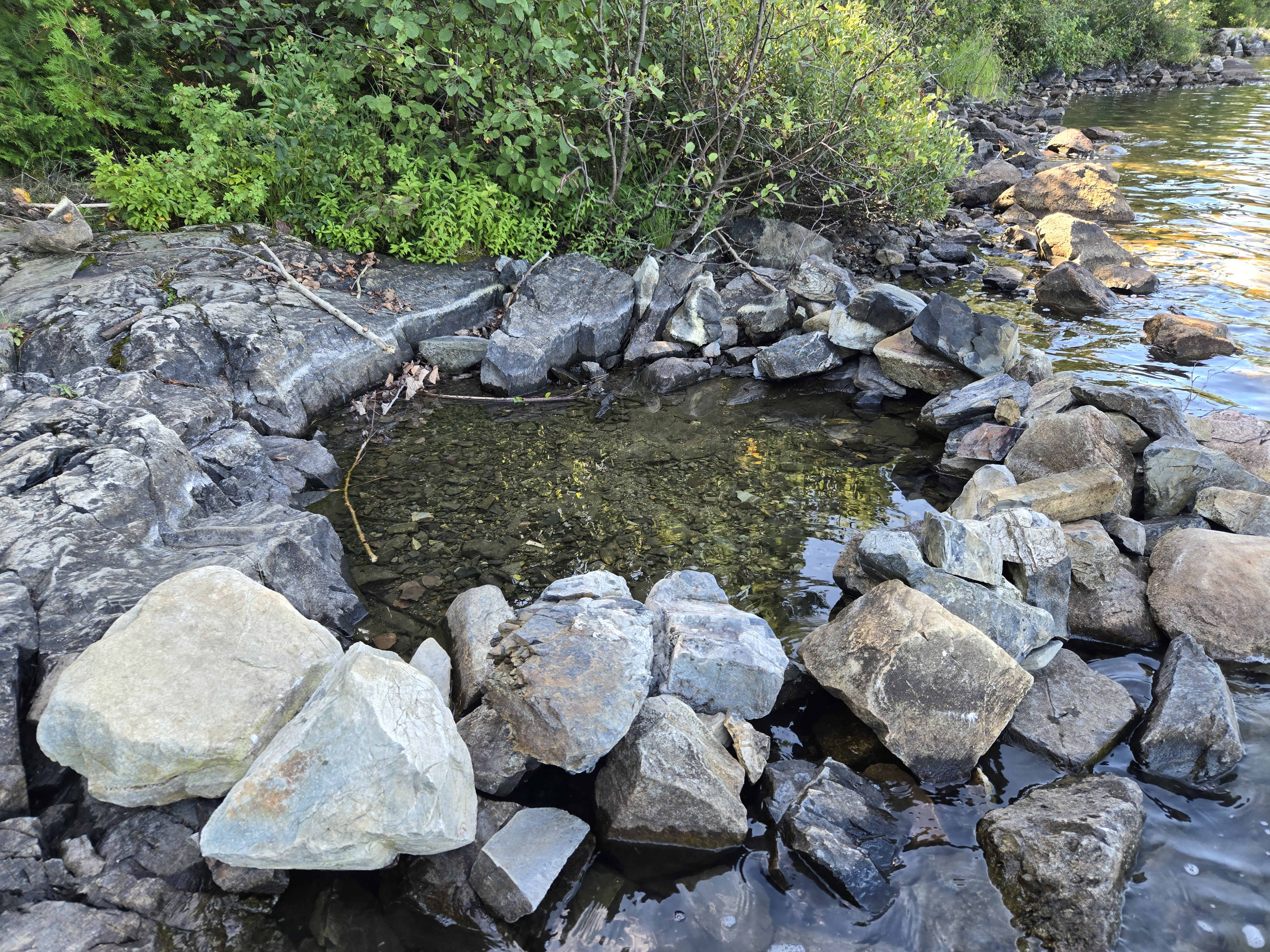 Wier constructed at northern landing