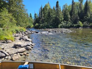 View upriver at west end of Knife Lake portage