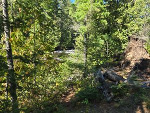 View of waterfall along portage