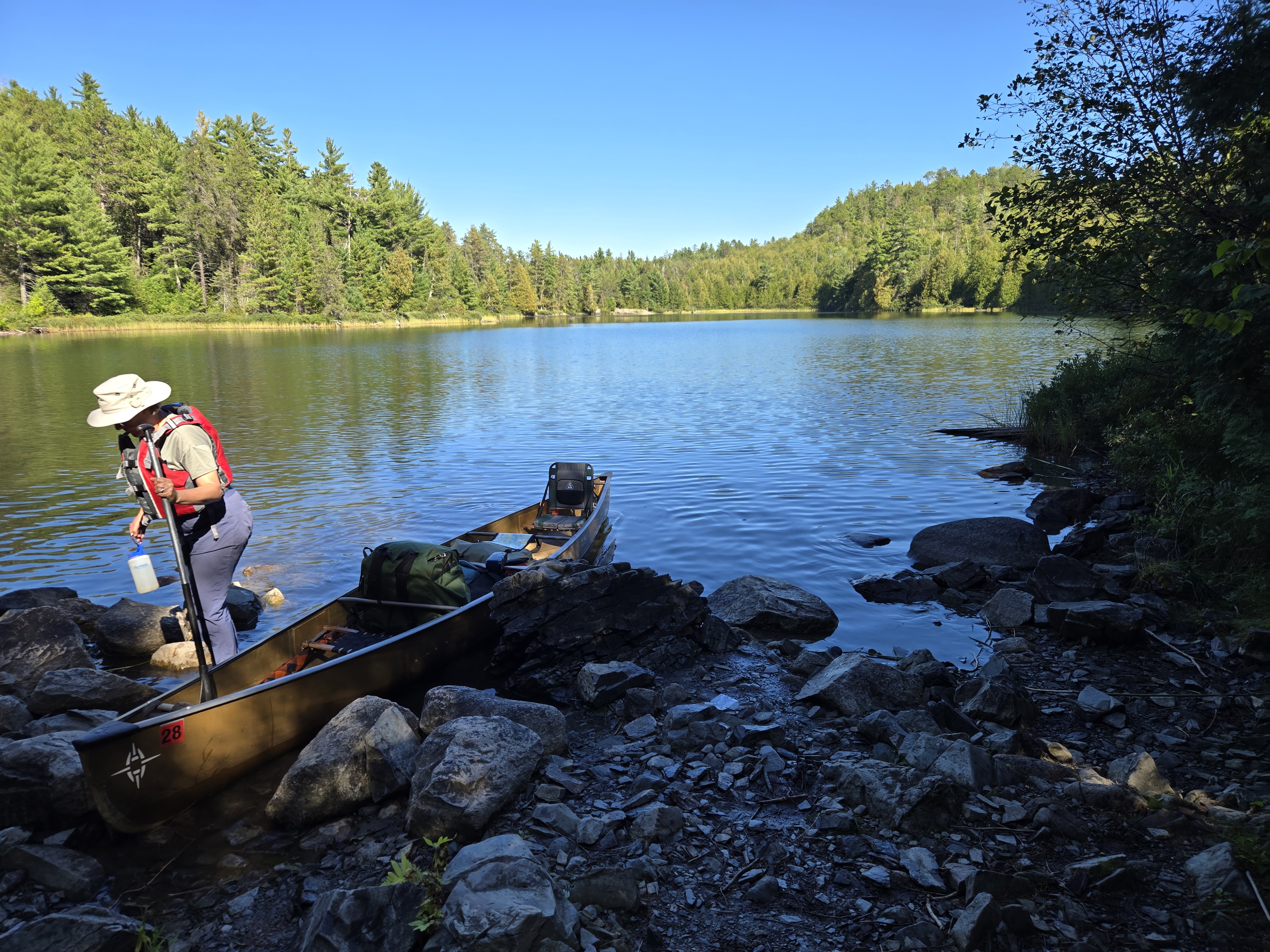 Looking upstream from eastern end of portage