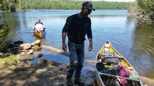 Portage into Daniels Lake from West Bearskin Lake