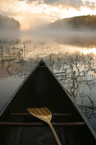 sunrise over bow, south farm lake