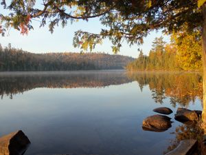 White horses of Clearwater Lake