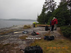 Packing up in the rain