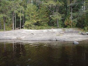 Hudson Pond to Lake Four in low water