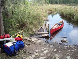 Jitterbug Lake to Ahsub Lake in high water