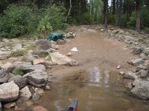 Pond to Lake One (landing) in low water