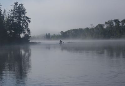 Into the fog, Threemile Lake