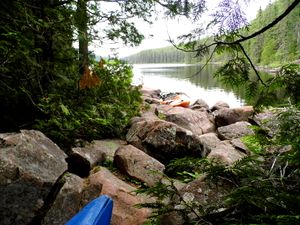 Entering Brule's NW (Rock Slide) Bay from Cam Lake