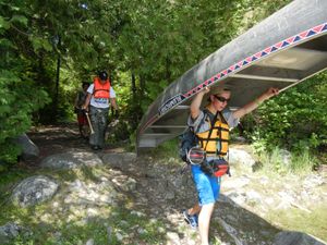 Jared Portaging Canoe