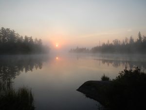 View from campsite at sunrise