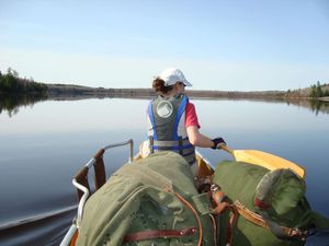 Paddling on Nina Moose