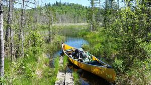 Portage at Fan Lake To Mountain Lake