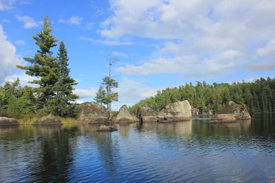 Rocky shore around pictographs