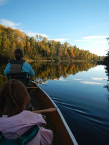 Paddling back to camp