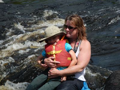 Playing in the rapids