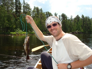 Carlos with a bass on Fishdance